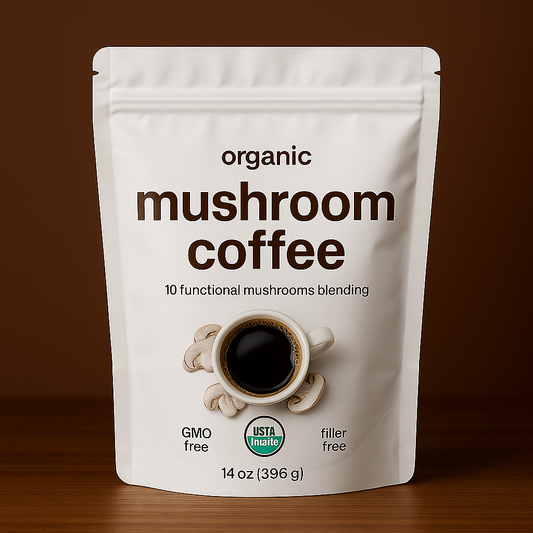 Organic 10-in-1 Mushroom Coffee Powder – Instant Café Blend