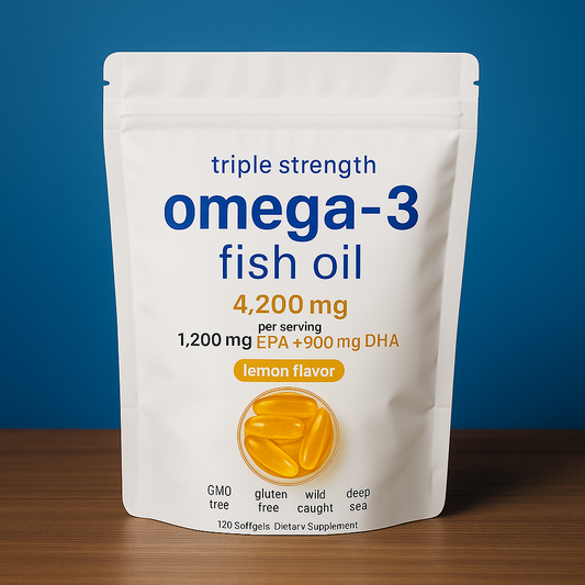 Triple Strength Omega-3 Fish Oil – 4200mg with Lemon Flavor